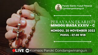 PERAYAAN EKARISTI MINGGU BIASA XXXIV C - Minggu, 20 November 2022