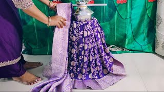 Quick and Easy Varamahalakshmi Saree Draping 🪷 How to drape saree for varamahalakshmi 🪷 #trending