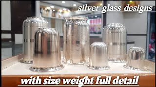 🔥Silver Glass With Weight 🦋 Full detailed with size #viral #trending #silver #shorts