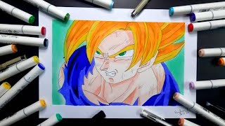 Drawing Goku Super Saiyan in Namek Style | Dragon Ball Z | Frieza Saga