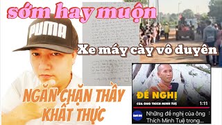 Sư Minh Tuệ đi khất thực gặp xe máy cày thì làm sao