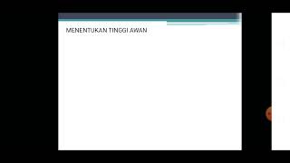 Cara menentukan tinggi awan dengan percobaan langsung