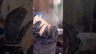 Hot  Roasted Coconut Cutting Skill -Fruits Cutting Skill