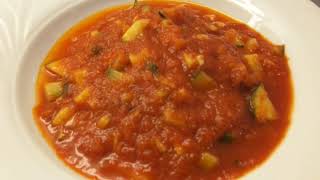 Tomato paste and summer squash soup