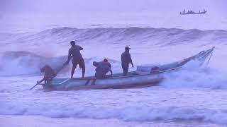 Indian fishing boat journeys in to the sea