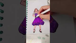 cute dress 👗 coloring #youtube #art