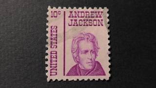 US postage stamps. Andrew Jackson. Postage stamp price 10 cents