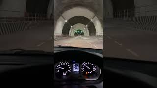 A drive through tunnel road