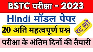 🔴BSTC, PTET 2023 | Hindi Model Paper | 25 Most Question | हिंदी व्याकरण महत्वपूर्ण प्रश्न | #reet