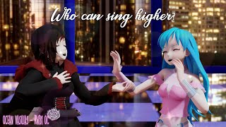 {MMD x RWBY} Who can sing higher? Ft Ruby and OC Ocean