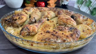 افخم صينية دجاج وبطاطا بالثوم والليمون مع طريقة تحضير الصوص المميز 🍋🧄