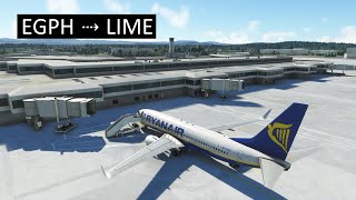 [MSFS] Ryanair PMDG B738 | Edinburgh (EGPH) ⇢ Bergamo (LIME) [FS2020]