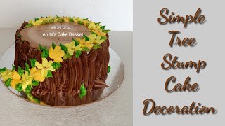 Tree stump cake decoration/ Tree stump cake design / chocolate cake design/ Easy cake decoration