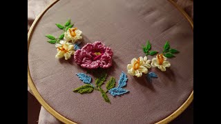 Hand embroidery beautiful floral composition/Hand embroidery designs/Rose embroidery.