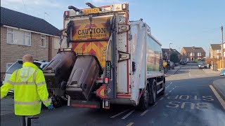 The Expendables!! Veolia Dennis Elite 6 Bin lorry on GMP/Brown bins, NCN