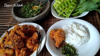 MUDAH DAN PRAKTIS HANYA PAKAI BUMBU RACIK || AYAM GORENG SERUNDENG LENGKAP DENGAN SAMBAL