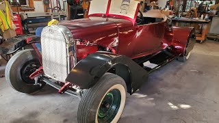 FORD ROADSTER DUESENBERG CUSTOM HOOD FINAL DETAILS!!!