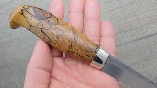 Фінка класична N690(63hrc) стабілізований шпальт бука.Finnish knife puukko stabilized beech sleeper