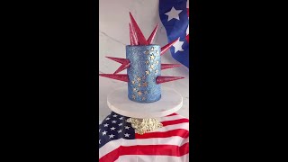 DIY 4th of July Cake with Edible Glitter