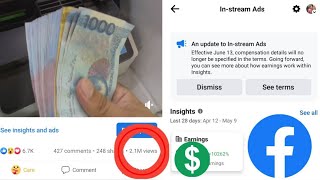 Magkano ang kita sa 2 Million Views Sa Facebook in stream Ads ngayong MAY 2023 😱