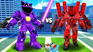 All Catnap Titan Team Vs All Speakerman Titan Team Battle In Garry's Mod! With Oggy And Jack