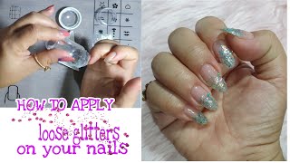 HOW TO: APPLY LOOSE GLITTER ON YOUR NAILS/ USING STAMPER