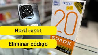 TECNO SPARK 20  [ como formatear ] QUITAR PATRON DE BLOQUEO