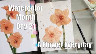 Day 21 Watercolor Month A Flower Everyday