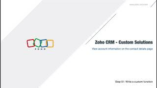 View account information on the contact details page | Zoho CRM Solutions