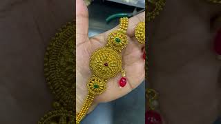 WHATSAPP +919322219437 TO ORDER-Gold Plated Choker Necklace Earring Set Floral Design With Pearl