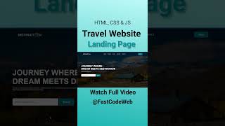 Travel Website Using HTML & CSS | Step By Step Tutorial | Fast Code