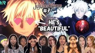 [Girls React] GOJO DOMAIN EXPANSION!!😍 Jujutsu Kaisen Episode 7 Reaction Mashup | 呪術廻戦の反応