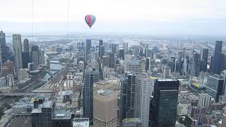 Flying in a hot air balloon over Melbourne