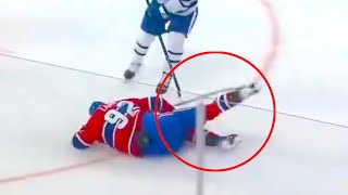 Cedric Pare HIT on Patrik Laine Injury | Montreal Canadiens Toronto Maple Leafs 2024 NHL Highlights