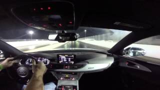 2013 Audi S6 w/APR Stage 1 Software (93 octane) 1/4 mile drag race vs. C7 Corvette Stingray