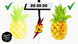 DOs & DOs: How to Draw Pineapple Easy Step by Step | Art Drawing Tutorial