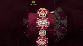 Diamond Bracelet with Polki and Pota Stones II Bridal Jewellery || Devi Pavitra Gold & Diamonds