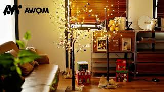 AWQM LED Holiday Tree Warm White Light Cherry Blossom Illuminated Tree