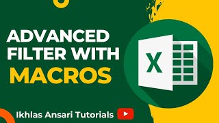 MS Excel - Advanced Filters | Advanced Filter With Macros | Filter Data In Excel l Excel Tutorials.