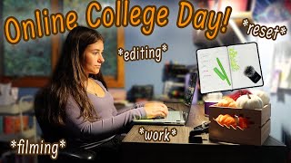 Spend a REALISTIC COLLEGE DAY w/me!💻 |  *online day*