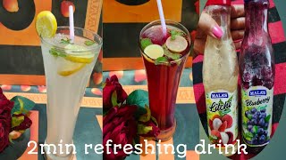 2min refreshing drink recipe 😋😋/ blueberry & litchi crush drink recipe 😋/amazing drink recipe 😋