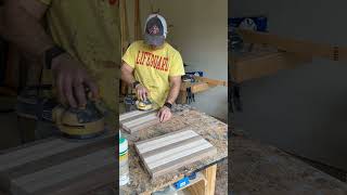 Finishing some walnut, maple and cherry cutting boards before Christmas!