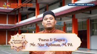 Puasa & Taqwa - Mr. Nur Rohman, M.Pd. | Thank God It's Ramadhan