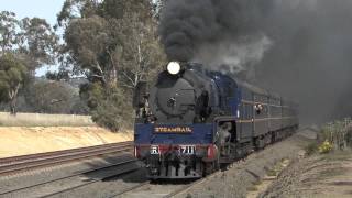 Australian Steam Trains: R711 on a high speed test run to Seymour