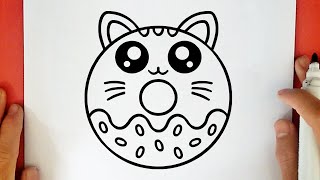 WIE ZEICHNET MAN KAWAII KATZE DONUT