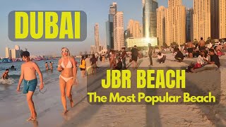 Dubai 🇦🇪 The Most Popular Beach, JBR Beach Walking Tour