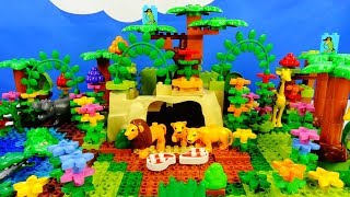 Строим из Lego Duplo, Lion Pride, Wild Zoo Animals, Animals Of Africa Savanna - Вокруг света: Африка