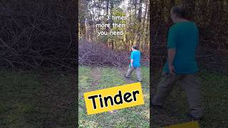 3 times more tender than you need - Tinder, kindling, wood #shorts #scout #camping