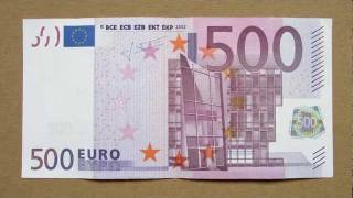 500 Euro Banknote (Five Hundred Euro / 2002) Face & Reverse