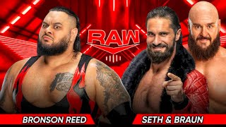 WWE Raw - Bronson Reed vs Seth Rollins & Braun Strowman Full Match WWE Raw Highlights Today